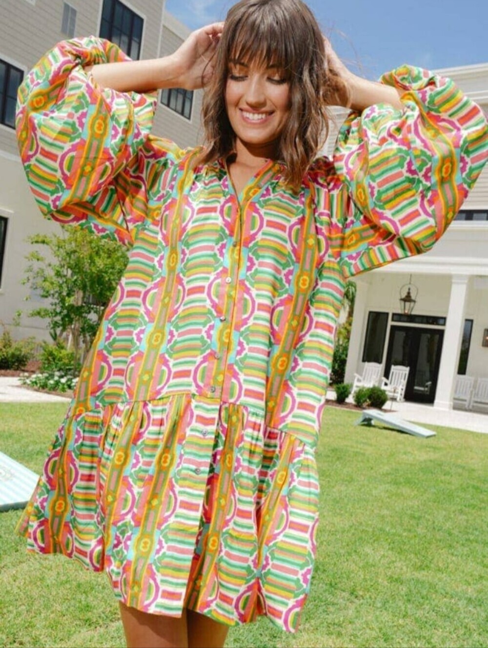 Briton Court Callie mini  balloon sleeve dress size xs